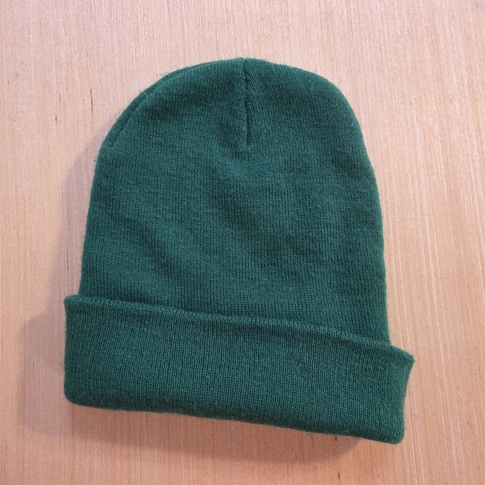 John Deere Green Knit Beanie Hat Embroidered Logo Cuffed Winter Cap - Picture 3 of 3
